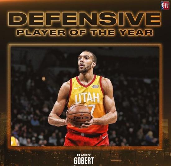  爵士戈贝尔防守效率领跑全联盟  